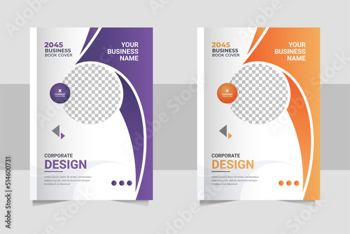Annual report brochure flyer design, Creative corporate book cover design template photo
