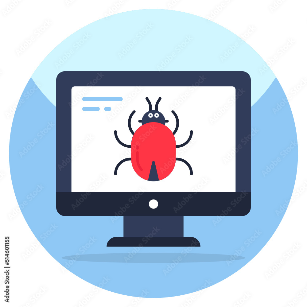 Perfect design icon of online bug Perfect design icon of online bug