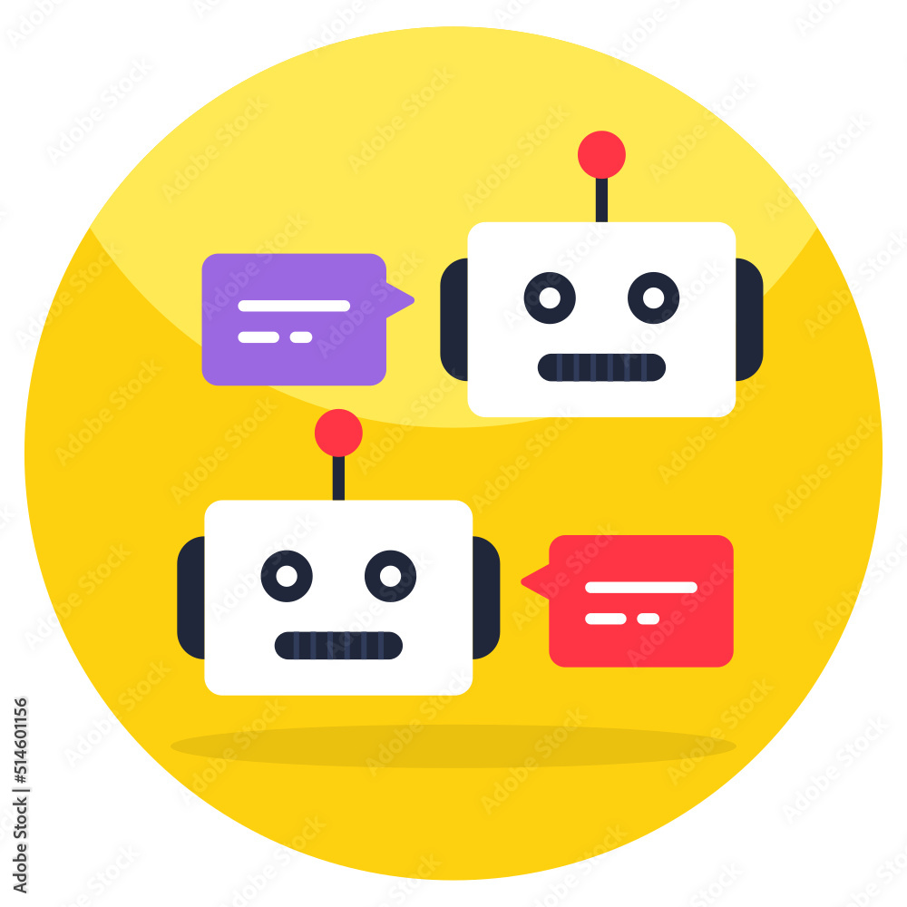 Trendy vector design of robotic communication Trendy vector design of robotic communication