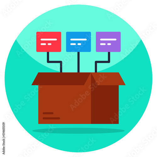 Conceptual design icon of parcel network