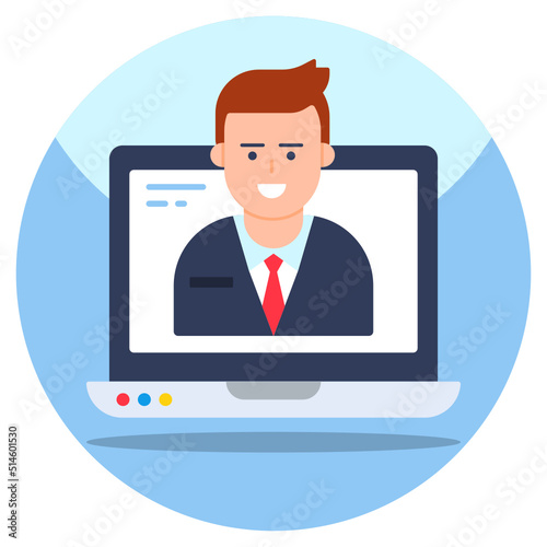 A unique design icon of online businessman