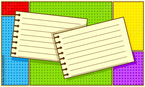 Blank note pop art style background