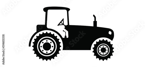 Cartoon farmers tractor machine. Vehicle symbol or icon. For tillage and agriculture. No farm, no food, protect. Farmer working on tractor, 