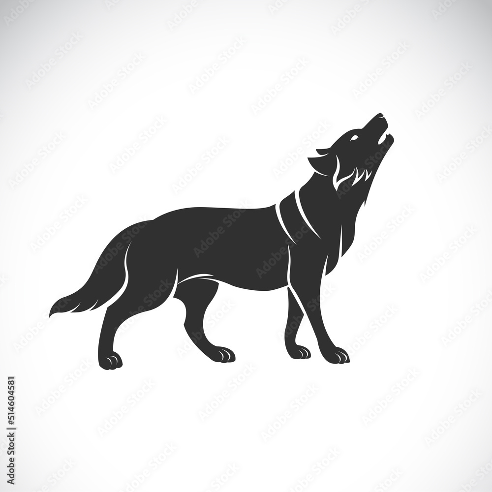 Vector of wolf on white background. Easy editable layered vector illustration. Wild animals.