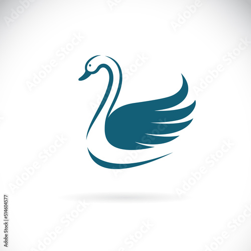 Vector of swan design on white background. Easy editable layered vector illustration. Wild animals.