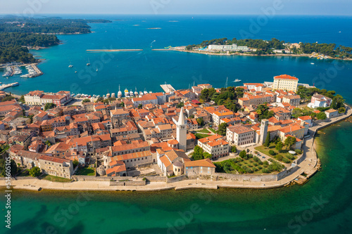 Aerial view of Porec town, Istra, Croatia