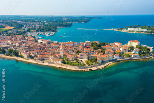 Aerial view of Porec town, Istra, Croatia photo