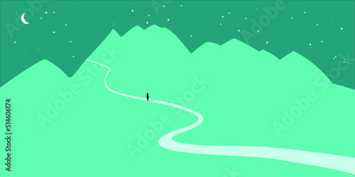 Paisaje de un camino que sube a la montaña