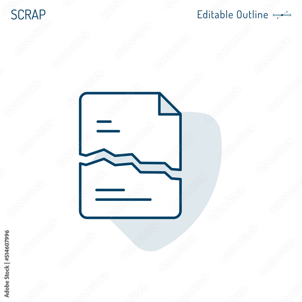 Torn paper icon, Scrap Document icon, Rough work, conflict of interest, unsafe data, Corporate Business office files, Editable strok Torn paper icon, Scrap Document icon, Rough work, conflict of interest, unsafe data, Corporate Business office files, Editable strok
