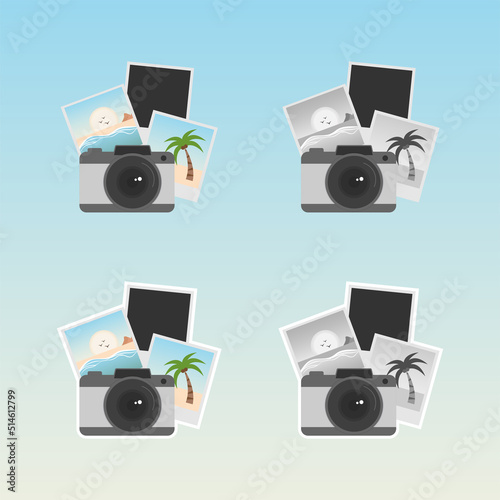 Photocamera icon. Flat vector illustration of photocamera