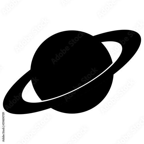 Black Saturn Planet Cosmos Silhouette