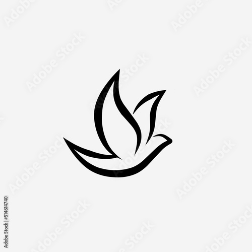 Bird icon isolated on white