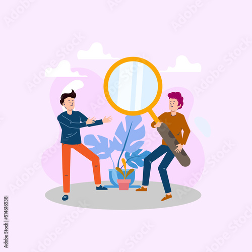 Flat design illustration in my database for the investigation