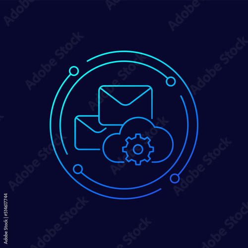 email automation, SaaS line vector icon