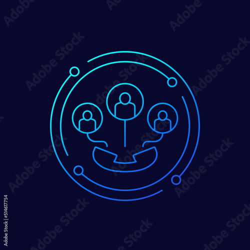 group call line vector icon with people