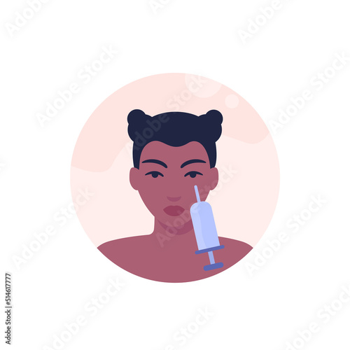 mesotherapy icon, facial injections flat vector