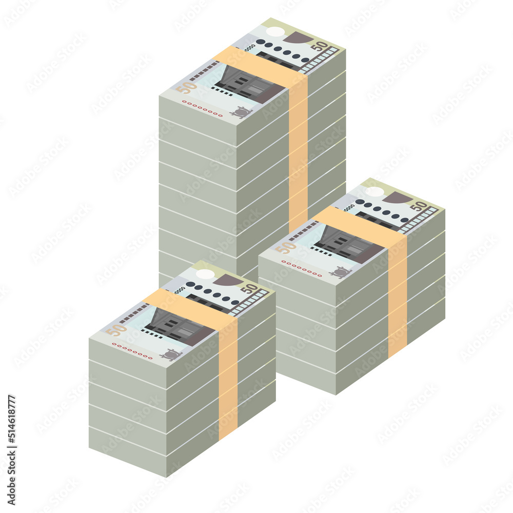 Surinam Dollar Vector Illustration. Suriname money set bundle banknotes. Paper money 50 SRD. Flat style. Isolated on white background. Simple minimal design. Surinam Dollar Vector Illustration. Suriname money set bundle banknotes. Paper money 50 SRD. Flat style. Isolated on white background. Simple minimal design.