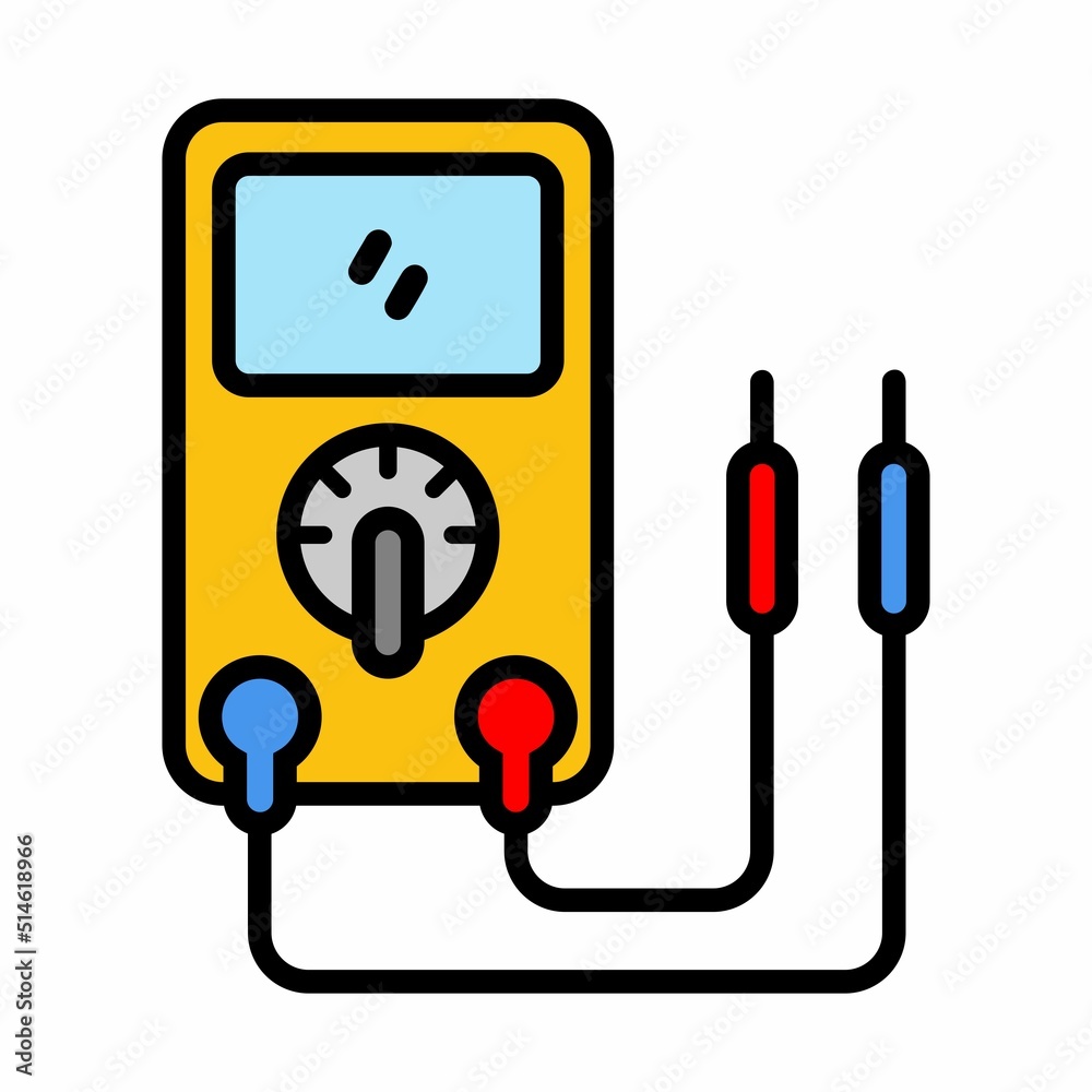 Illustration Vector Graphic of voltmeter, electricity, tool icon