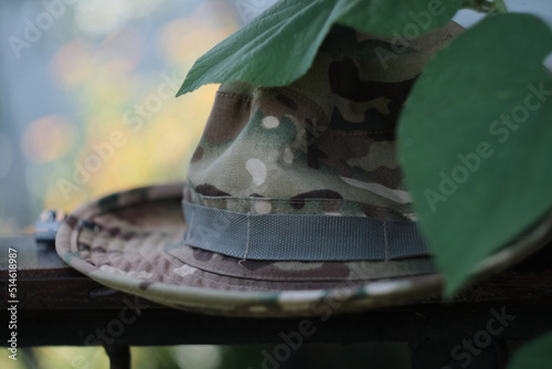 hat under the leaves
