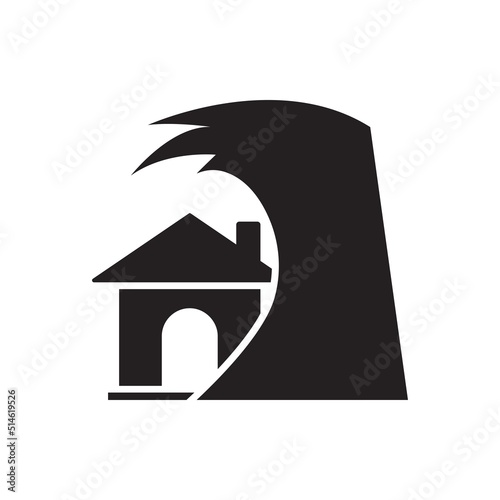 Tsunami wave icon 