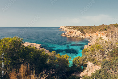 Beautiful view of the coastline on the Mediterranean Sea. photo