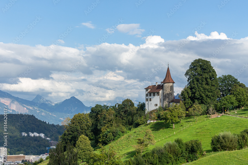 house on a green hill Pilatus Switzerland house on a green hill Pilatus Switzerland