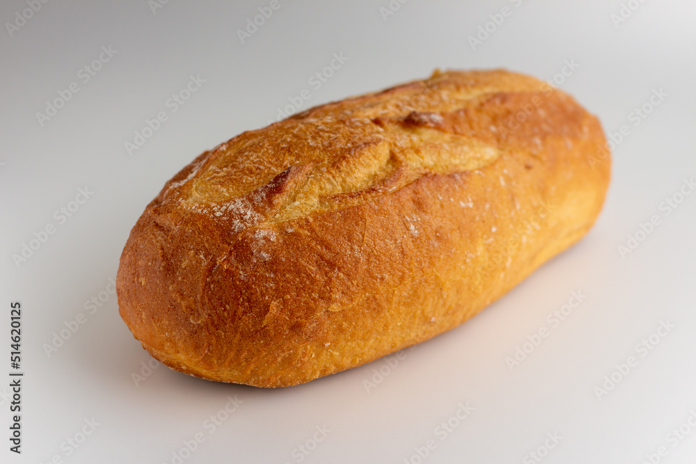 fresh white bread  on white background