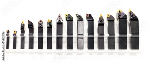 Cutters for lathe isolated white