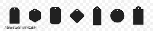 Price tags label collection. Paper sale tag icon set. Vector isolated illustration.