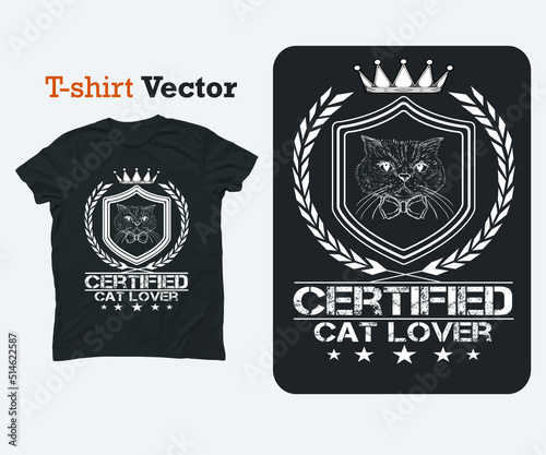 Φωτογραφία Certified Cat Lover t-shirt design vector
