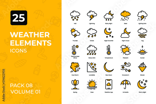 Weather Icons Collection. Set contains such Icons as rainy day, sunny day, rain, weather, and more.