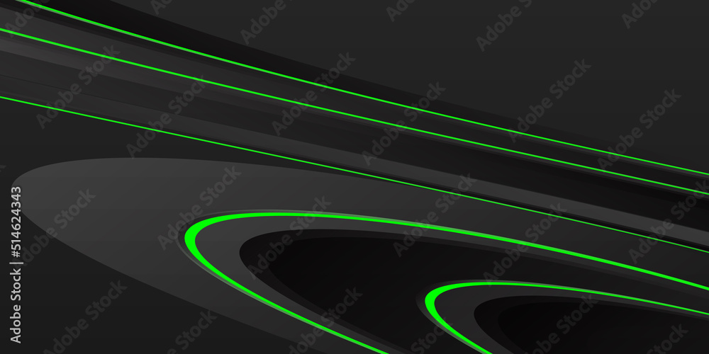 Abstract black background with green lines Stock Vector | Adobe Stock