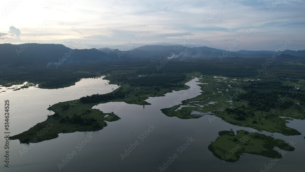 The Sunset View of Timah Tasoh Dam within Perlis, Malaysia