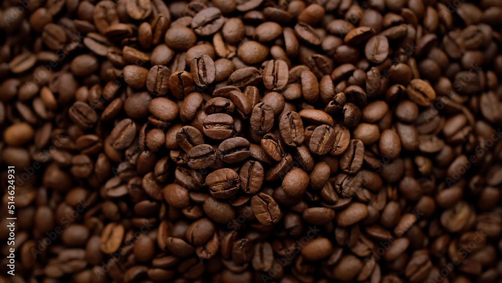 Dark roast coffee beans top view Dark roast coffee beans top view