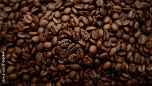 Dark roast coffee beans top view © Евгений Логвиненко