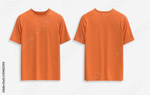 3d rendered Orange T-shirt Short sleeve oversize template/mockup 