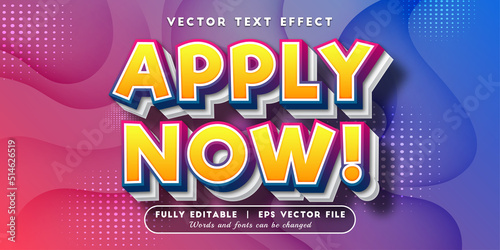 Text effects 3d apply now, editable text style