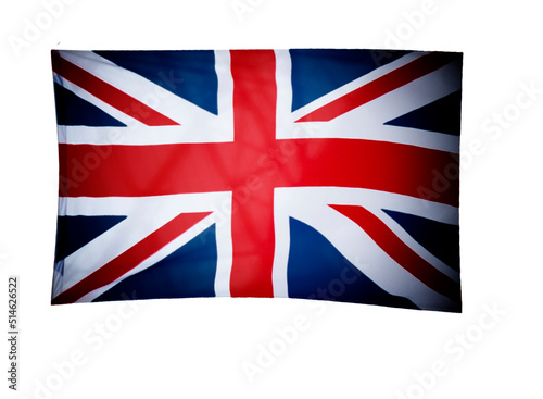 Flagge von Großbritannien isoliert vor weißem Hintergrund
