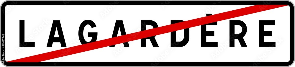 Panneau sortie ville agglomération Lagardère / Town exit sign Lagardère