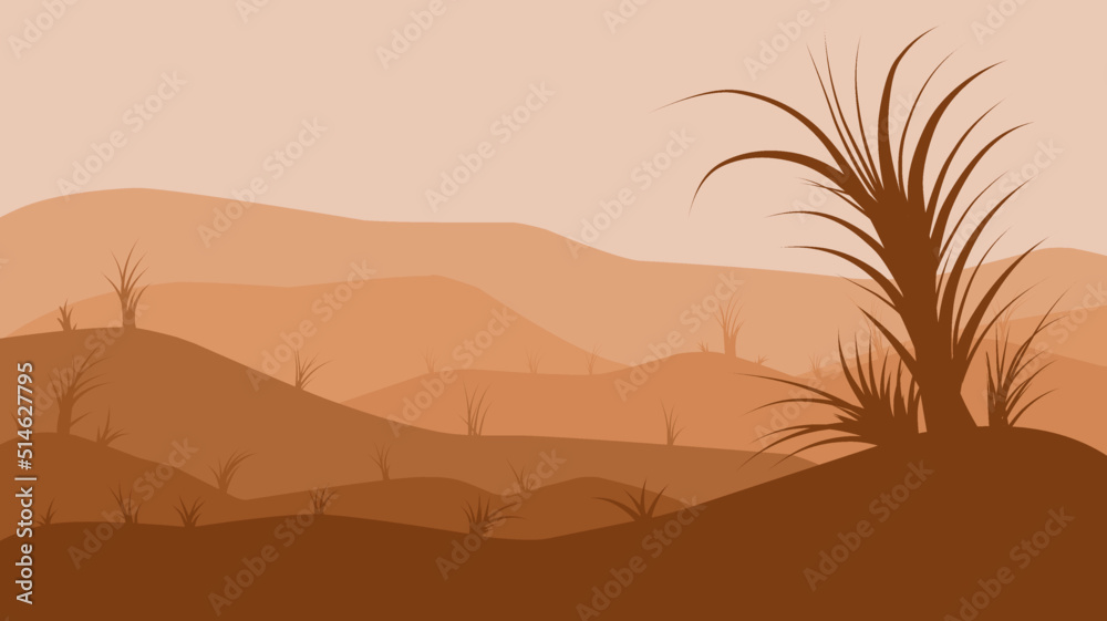 desert landscape vector illustration, suitable for web banner or card