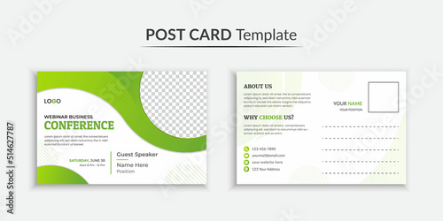 Business conference postcard template design