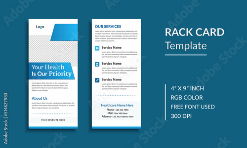 Medical rack card or dl flyer template