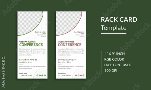 Simple and clean business conference dl flyer or rack card template layout