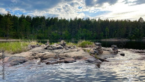 Landscape in Karelia with a lake