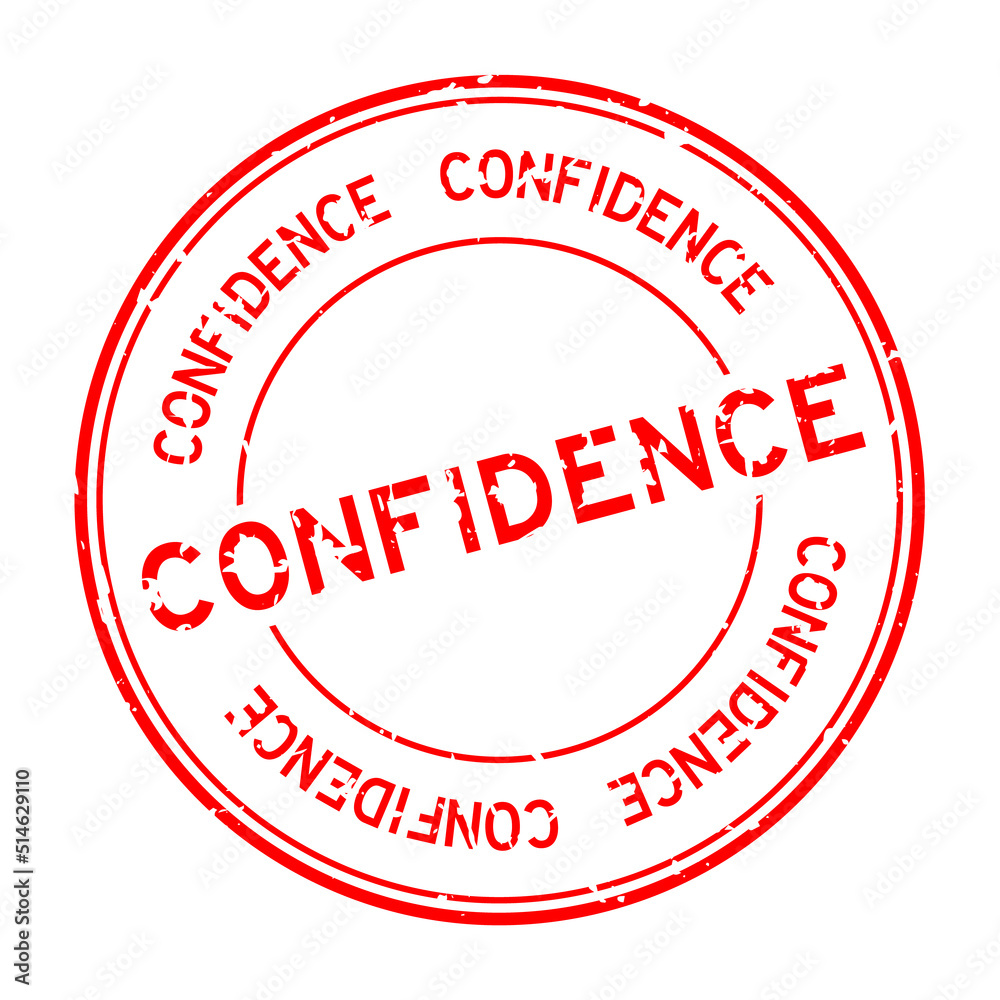 Grunge red confidence word round rubber seal stamp on white background Grunge red confidence word round rubber seal stamp on white background