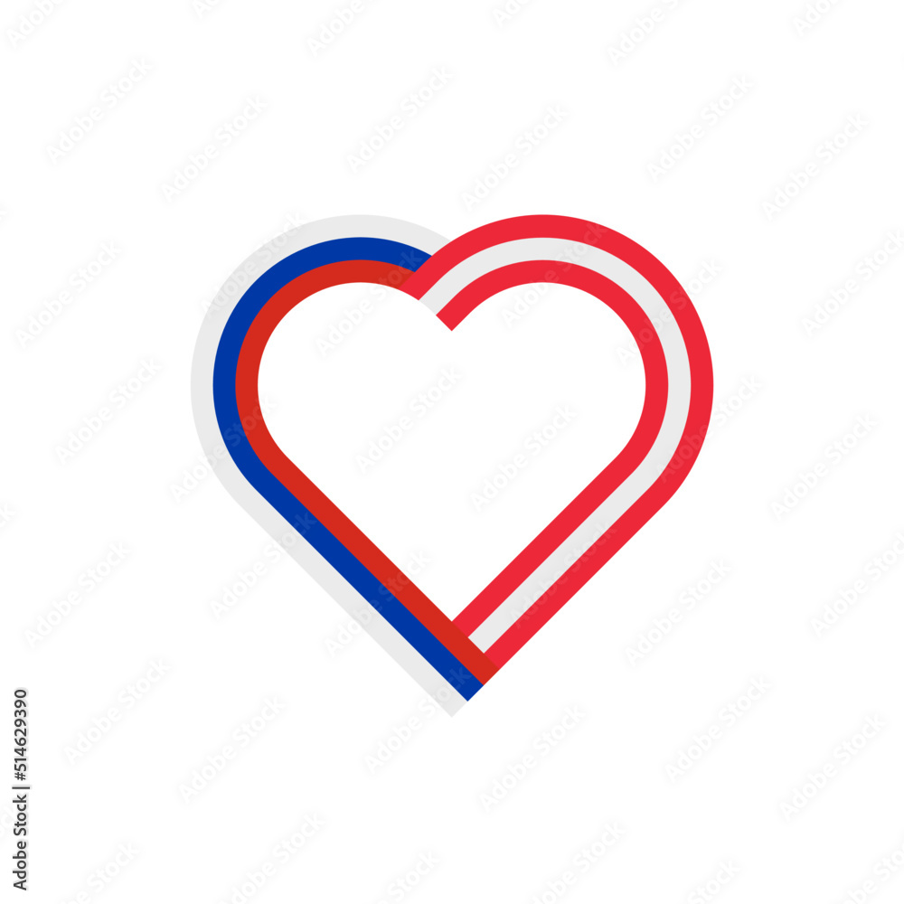 peace concept. heart ribbon icon of russia and austria flags. vector illustration isolated on white background peace concept. heart ribbon icon of russia and austria flags. vector illustration isolated on white background