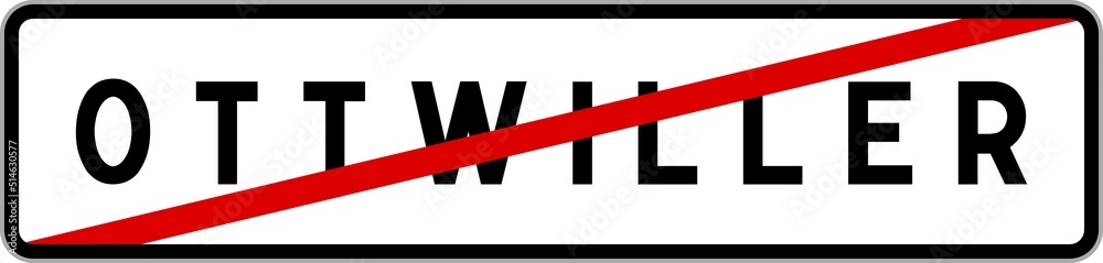 Panneau sortie ville agglomération Ottwiller / Town exit sign Ottwiller Panneau sortie ville agglomération Ottwiller / Town exit sign Ottwiller