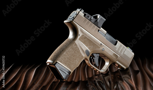 Canvastavla Semi automatic pistol with red dot sight