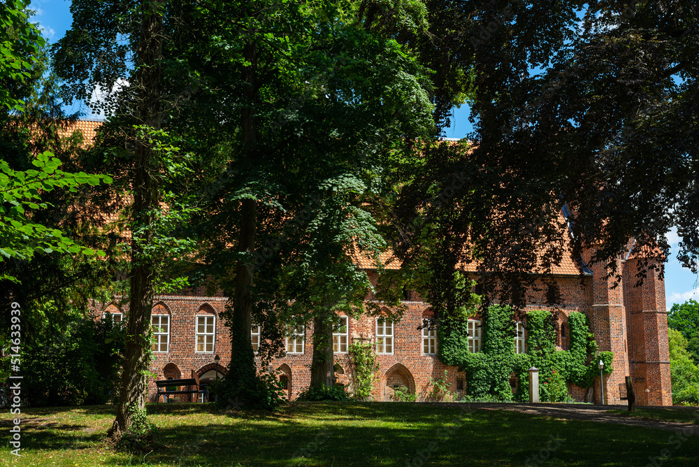 monastery in wienhausen, germany with trees