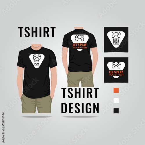 Lets play together t shirt design vector illustration